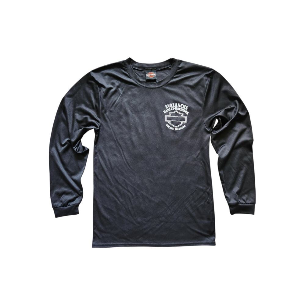 Avalanche Harley Davidson men's long sleeve top black Golden Colorado size S